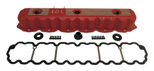 RT Off-Road RT35002 Red Aluminum Valve Cover Kit for Jeep 1993-2004 TJ, YJ Wrangler, 1993-2001 XJ Cherokee, 1993-2004 ZJ, ZJ, WJ, WG