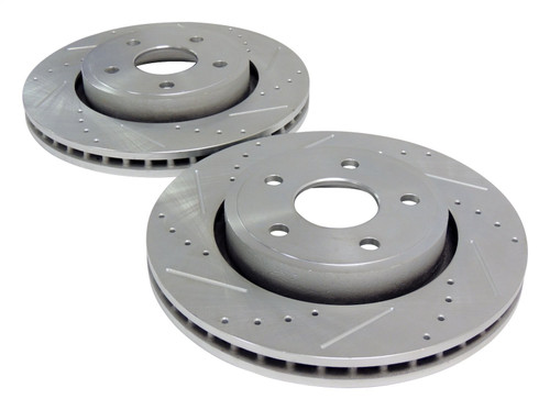 RT Off-Road RT31003 Front Performance Front Cross Drilled & Slotted Rotor Set for 2005-2010 Jeep WK, WH Grand Cherokee w/ SRT8