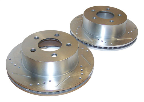 RT Off-Road RT31001 Rear High Performance Rear Cross Drilled & Slotted Rotor Set for Jeep 1999-2001 XJ Cherokee, 1999-2006 TJ
