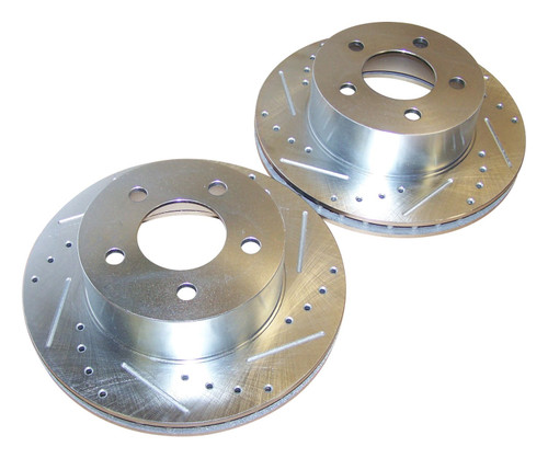 RT Off-Road RT31002 Front High Performance Cross Drilled and Slotted Rotor Set for Select Jeep 97-99 TJ Wrangler, 90-95 YJ Wrangler