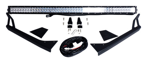 RT Off-Road RT28094 50" LED Light Bar and Windshield Bracket Kit for 76-95 Jeep CJ-7, CJ-8, and YJ Wrangler, Black Textured Powder