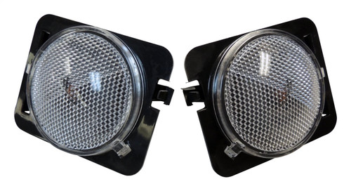 RT Off-Road RT28028 Clear Side Marker Light Kit w/ Amber Bulbs for 2007-2018 Jeep JK Wrangler, Left and Right, DOT Compliant