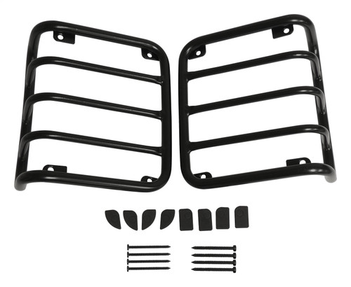 RT Off-Road RT34102 Black Tail Light Guard Set for 2007-2018 Jeep JK Wrangler, Stainless Steel Powder Coated, Includes 2 Guards and