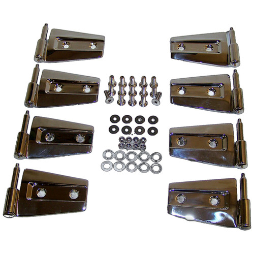 RT Off-Road RT34079 Stainless Door Hinge Kit Front & Rear Left & Right Upper & Lower - Fits 2007-2018 Jeep JK Wrangler