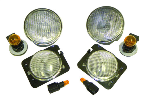 RT Off-Road RT28018 Front Clear Parking & Side Marker Lamp Kit for 2007-2013 Jeep JK Wrangler