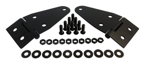 RT Off-Road RT34095 Matte Black Powder Coated Stainless Steel Hood Hinge Set for Jeep 1955-1986 CJ-5, CJ-6, CJ-7, CJ-8, 1987-1995 YJ