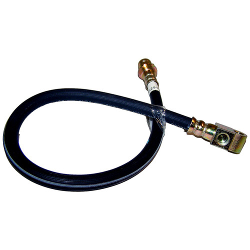 Crown Automotive J5362871 Rear Brake Hose 1979-1988 Jeep J-Series w/ 131" Wheelbase, 20- Long - Black, Zinc Metal, Rubber
