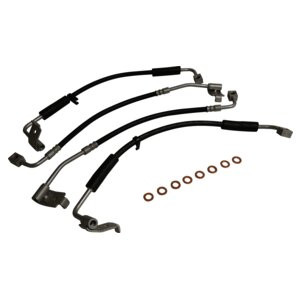 Crown Automotive BHK1 Brake Hose Kit for 2007-2010 Jeep JK Wrangler, Includes Left & Right, Front & Rear Brake Hoses and 8 Brake Hose