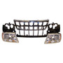 Crown Automotive 55155498K Header Panel Kit for 1999-2003 Jeep WJ Grand Cherokee, Includes Header Panel, Chrome Grille, and Headlamps