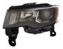 Crown Automotive 68266647AD Left Headlight Assembly for 2016-2022 Jeep WK Grand Cherokee w/ Halogen Bulbs w/ Dark Bezels, Includes Bulbs