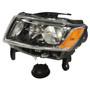 Crown Automotive 68110997AD Left Headlight Assembly w/ Silver Bezels for 2014-2015 Jeep WK Grand Cherokee w/ Halogen Lamps, Includes Bulbs