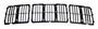 Crown Automotive 68143073AC Front Upper Grille for 2014-2016 Jeep WK Grand Cherokee w/ Louvered Grille, Includes 3 Grille Sections