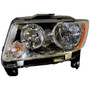 Crown Automotive 68088869AA Left Halogen Headlight Assembly for 2011-2017 Jeep MK Compass w/ Chrome Bezels, Includes Bulbs