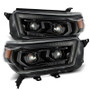 AlphaRex LUXX LED Projector Headlights in Plank Style Alpha Black with Sequential Signal and Daytime Running Lights for Toyota 4Runner