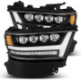 AlphaRex NOVA LED Projector Headlight in Plank Style Matte Black with Activation Light, Sequential Signal, and Daytime Running Lights for Ram 1500HD