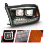 Anzo Projector Headlights with Light Bar for Ford F-150 - Black with Amber