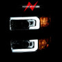 Anzo Projector Headlights with Plank Style Design for Chevrolet Silverado - Chrome Housing with Amber