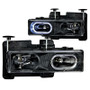 Anzo Crystal Headlights for Chevrolet C1500 with Black Housing and Halo