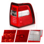 Anzo Ford Expedition LED Taillights with Light Bar in Chrome Housing and Red/Clear Lens