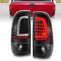 Anzo LED Tail Lights with Light Bar in Black Housing Clear Lens for Ford F-150