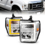Anzo Projector Headlights for 08-10 Ford F-250 - F-550 Super Duty w/ Light Bar Switchback Chrome Housing
