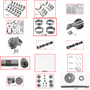 Enginetech MKC173GP Master Engine Rebuild Kit for 1985-1985 Chevy 173 2.8L V6 .040" Over Bore (3.545")