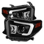 Spyder Projector Headlights with Light Bar DRL in Black for Toyota Tundra