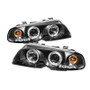 Spyder 2DR 1PC Projector Headlights with LED Halo in Black for BMW E46 3-Series