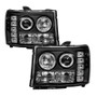 Spyder Black Projector Headlights with LED Halo for GMC Sierra 1500/GMC Sierra Denali
