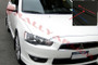Rally Armor UR Black Mud Flap with Red Logo for 2007+ Mitsubishi Lancer (doesn't fit Sportback)
