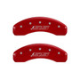 MGP 4 Caliper Covers Engraved Front Gen 5/Camaro Engraved Rear Gen 5/SS Red Finish Silver Characters