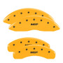 MGP 4 Caliper Covers Engraved Front & Rear Denali Yellow Finish Black Characters