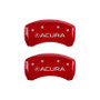 MGP 4 Caliper Covers Engraved Front & Rear Acura Red Finish Silver Characters