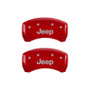 MGP 4 Caliper Covers Engraved Front & Rear Jeep Red Finish Silver Characters