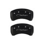MGP 4 Caliper Covers Engraved Front & Rear Cursive/Challenger Red Finish Silver Characters
