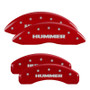MGP 4 Caliper Covers Engraved Front & Rear Hummer Red Finish Silver Characters