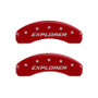 MGP 4 Caliper Covers Engraved Front & Rear Explorer/2011 Red Finish Silver Characters for 2009 Ford Explorer