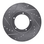 DFC Brake Rotor - Drilled and Slotted - Silver 631-02001L