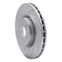 DFC Brake Rotor - Drilled and Slotted - Silver 631-13014L