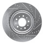 DFC Brake Rotor - Drilled and Slotted - Silver 631-20016L