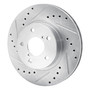 DFC Brake Rotor - Drilled and Slotted - Silver 631-13007L