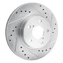 DFC Brake Rotor - Drilled and Slotted - Silver 631-13007R