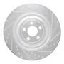 DFC Brake Rotor - Drilled and Slotted - Silver 631-20027R