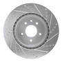 DFC Brake Rotor - Drilled and Slotted - Silver 631-20017L
