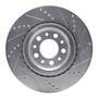 DFC Brake Rotor - Drilled and Slotted - Silver 631-16013L