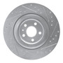 DFC Brake Rotor - Drilled and Slotted - Silver 631-27054L
