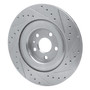 DFC Brake Rotor - Drilled and Slotted - Silver 631-27054L