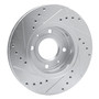 DFC Brake Rotor - Drilled and Slotted - Silver 631-27026R