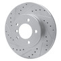 DFC Brake Rotor - Drilled and Slotted - Silver 631-31046L