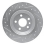 DFC Brake Rotor - Drilled and Slotted - Silver 631-27035R